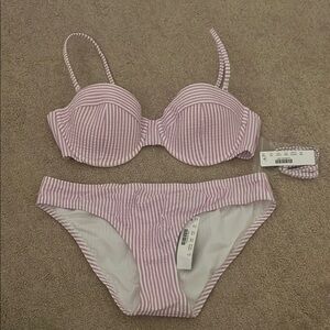 Striped Pink Bikini Set